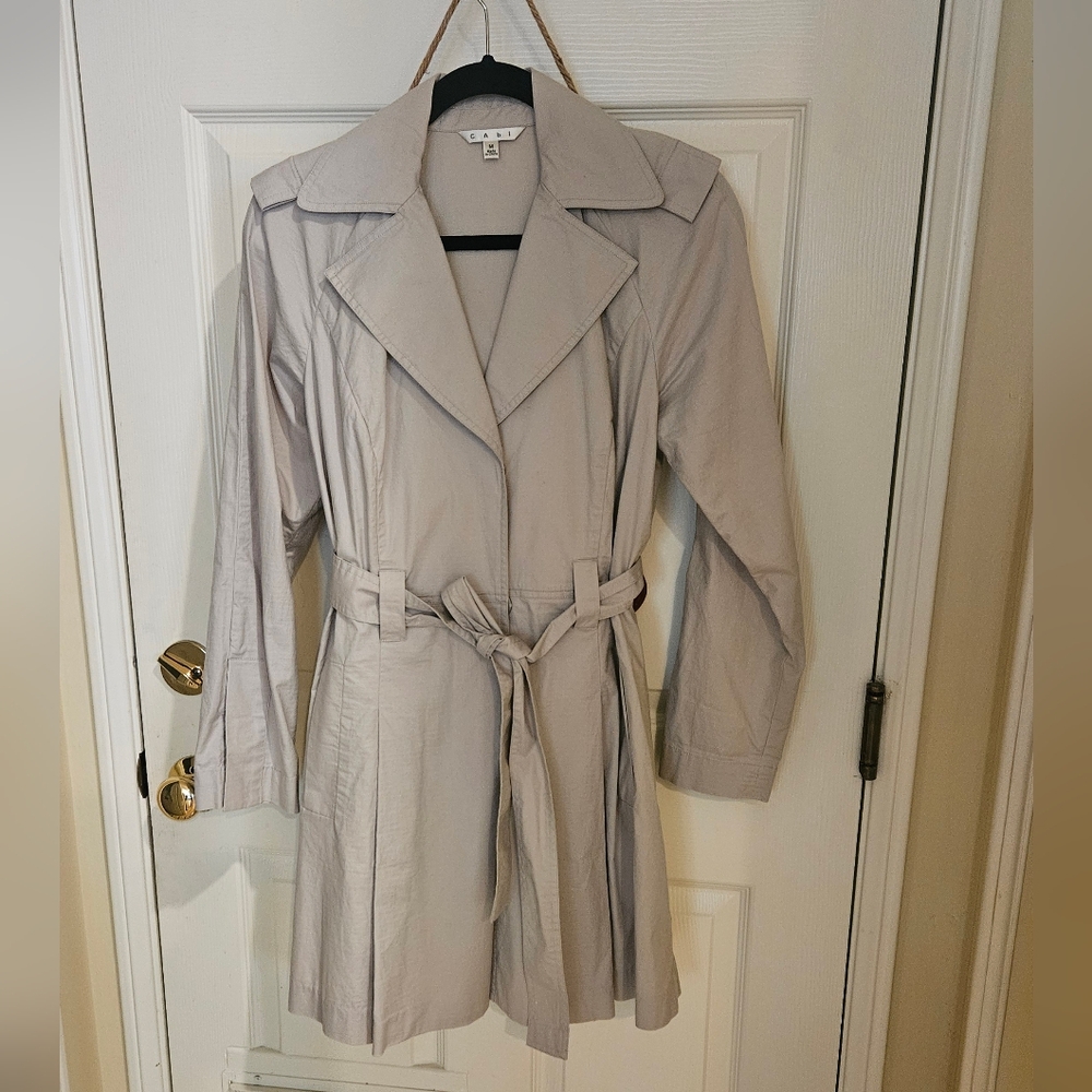 CAbi Women's Light Gray Trench Coat